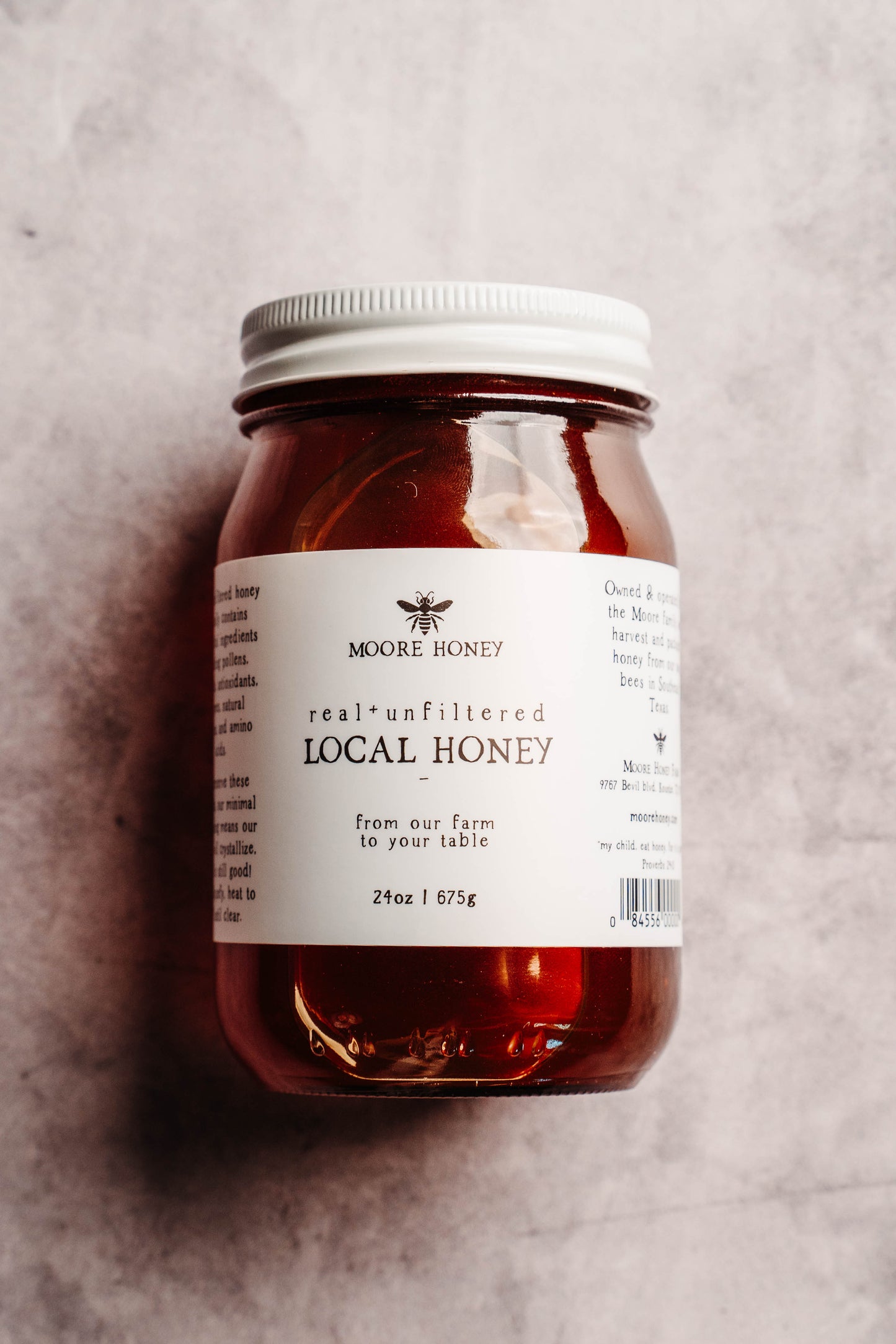 Local Wildflower Honey Glass Pint Jar
