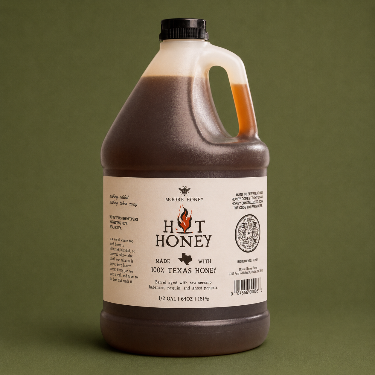 Texas Hot Honey Half Gallon Jug