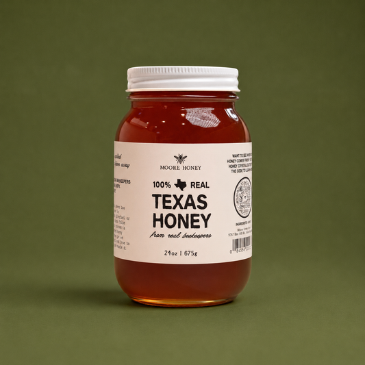 Local Texas Wildflower Honey Glass Pint Jar