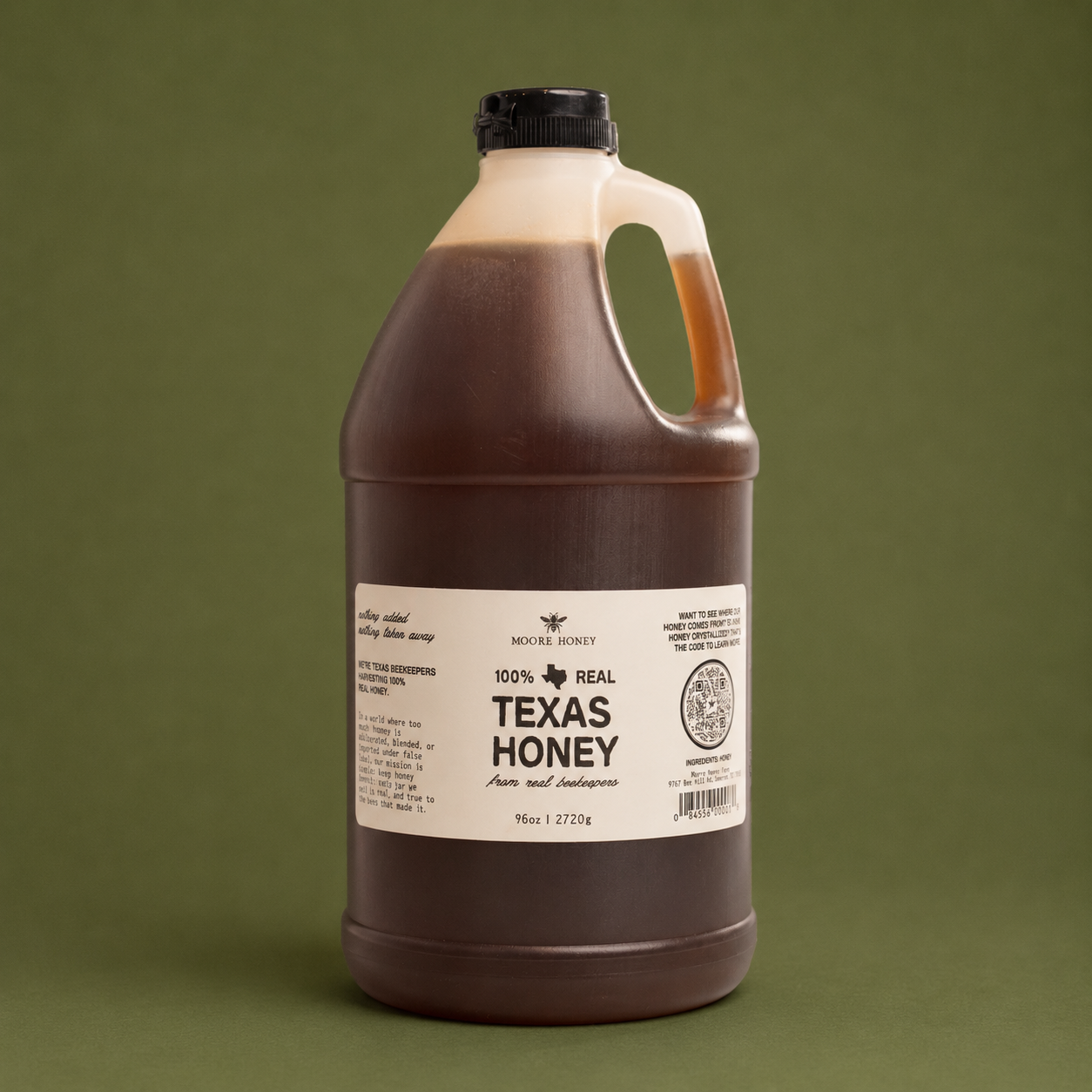 Local Texas Wildflower Honey Half Gallon Jug