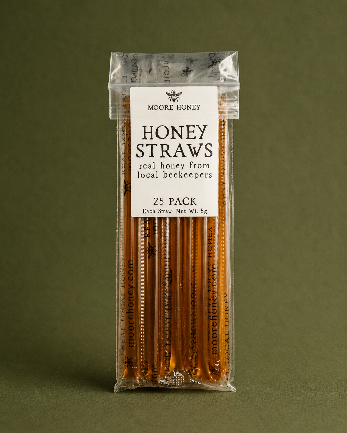 Local Texas Honey Straws - 25 Pack