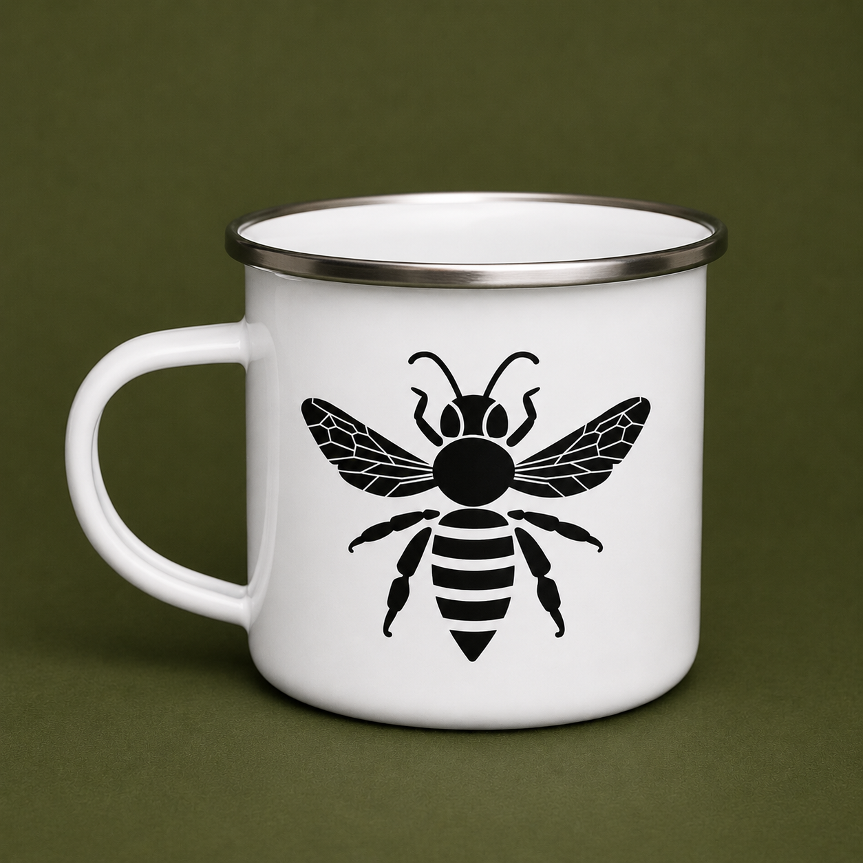 Bee Logo Enamel Mug