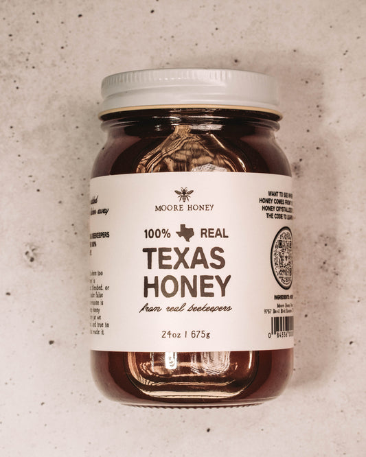 Local Texas Wildflower Honey Glass Pint Jar