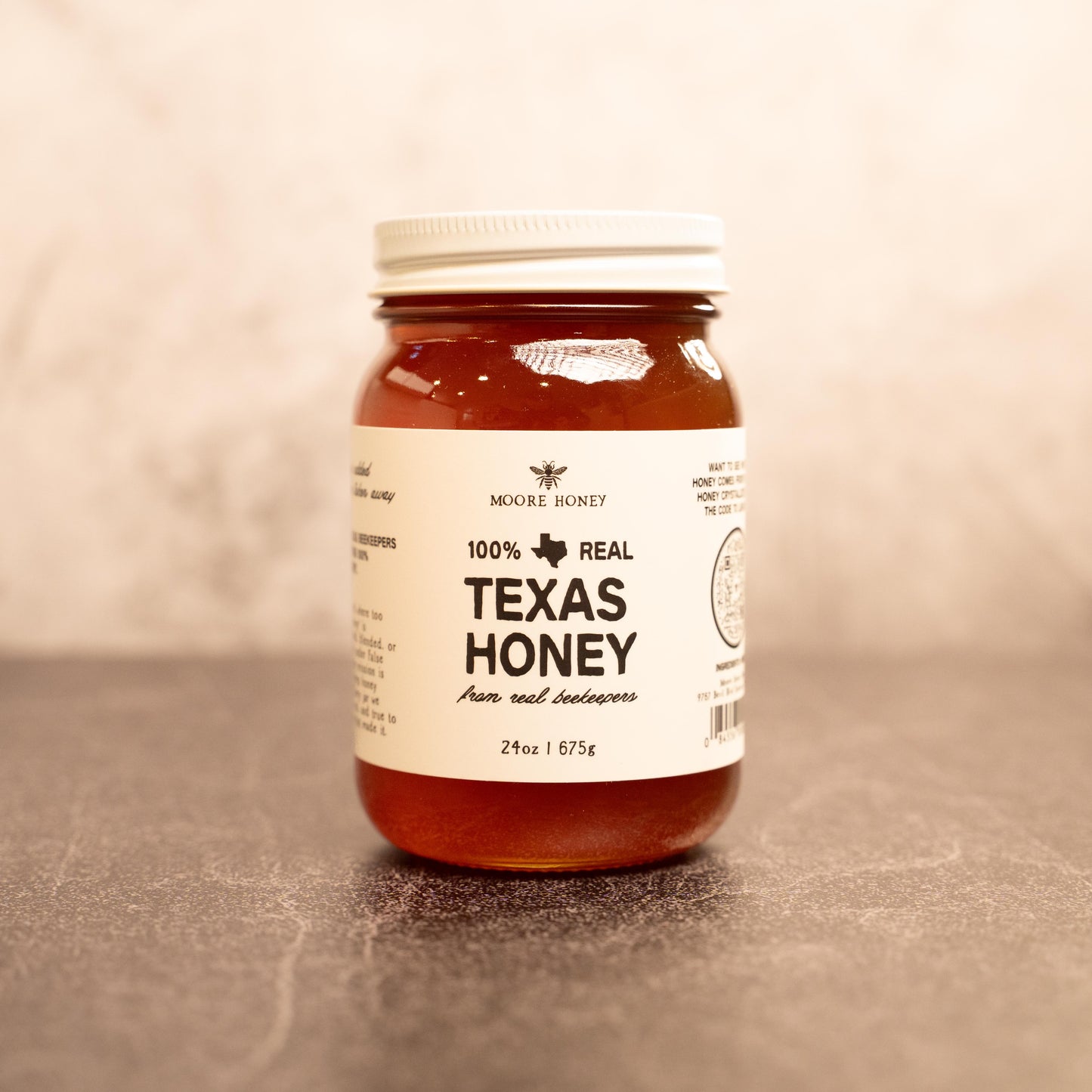 Local Texas Wildflower Honey Glass Pint Jar