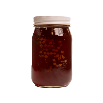 Comb Chunk Honey Glass Pint Jar