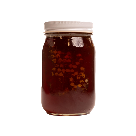 Comb Chunk Honey Glass Pint Jar