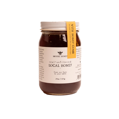 Comb Chunk Honey Glass Pint Jar